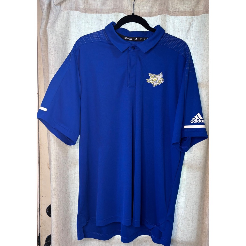 Adidas Mens Blue Climalite Polo Shirt XL‎ Branded Saints Football Short Sleeve
